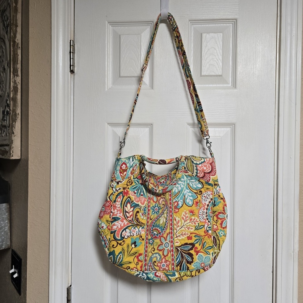 Vera Bradley Provencal Yellow Convertible Crossbody Shoulder Bag Quilted Retired